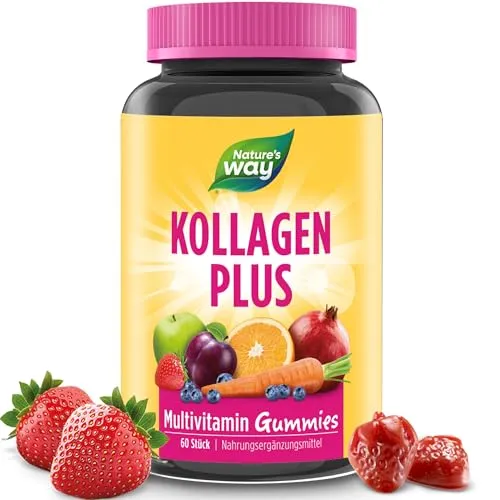 Kollagen Gummibärchen Erdbeer, 255 mg Collagen Peptide - Leckere vegetarische Gummis mit 255 mg Kollagen Peptiden und Zink für schöne Haut und Haare. Ideal für die tägliche Beauty-Routine!