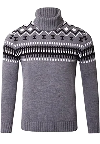 Reslad Herren Rollkragenpullover Grobstrick Norweger RS-3014 Anthrazit L - Modischer Rollkragenpullover aus hochwertigem Grobstrick für Herren. Bequemer Schnitt und vielseitig kombinierbar – ideal für die kalte Jahreszeit!