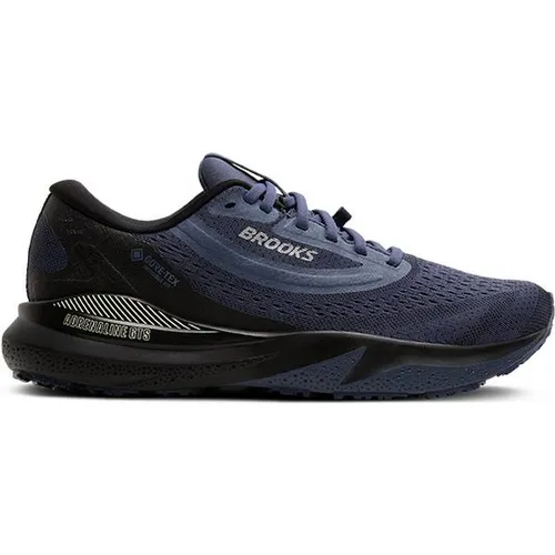 Brooks Herren Adrenaline GTS 24 GTX blau 41.0 - Laufschuhe mit wasserdichtem Gore-Tex®-Obermaterial für trockene Füße bei jedem Wetter und optimaler Dämpfung durch BioMoGo-DNA-Zwischensohle.