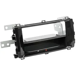 241300-24 2-DIN Radioblende für Toyota Auris - Zubehör für Car HiFi mit INBAY® Ablagefach für induktives Laden, passend für Toyota Auris 01/2013-04/2015, in elegantem Klavierlack schwarz.