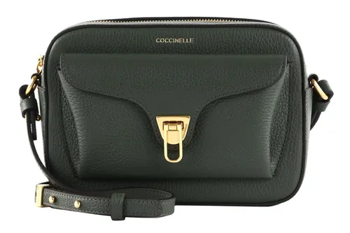 COCCINELLE Beat Soft Camera Bag Umhängetasche Alga dunkelgrün - Moderne Umhängetasche für Damen, ideal für die Freizeit. Verstellbarer Tragegurt und hochwertiges Rindsleder sorgen für Stil und Komfort. Praktisch für die Aufbewahrung Ihrer Kamera und Accessoires.