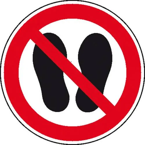 Verbotsschild Betreten der Fläche verboten, Hygiene und Abstand Folie selbstklebend (Ø) 200mm ISO 7010 1St.
