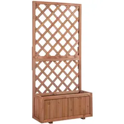 Outsunny Hochbeet 72,5L x 31,5B x 149,5H cm - Orange - Pflanzenkästen & Spaliere mit stabilem Spalier für dekorative Klettergewächse, witterungsbeständiger Massivholzrahmen für dauerhaften Einsatz im Freien.