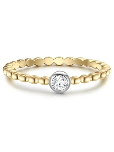 GLANZSTÜCKE MÜNCHEN Damen Ring aus 925/- Sterling Silber - Ringe für Damen, auffällig strukturierte Ringschiene für trendige Akzente von Casual bis festlich.