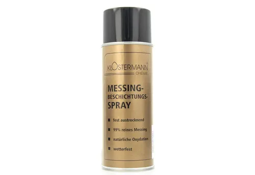 KLOSTERMANN CHEMIE Lack Messing-Beschichtungs-Spray 1886 - Lacke für natürliche Messingoptik, 99% reines Messing, wetterfest und ideal zur Veredelung von Metall- und PVC-Oberflächen.