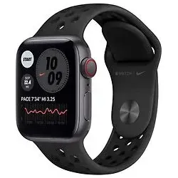 Apple Watch Nike SE 40 mm Aluminiumgehäuse space grau am Nike Sportarmband anthrazit/schwarz [Wi-Fi + Cellular]