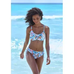 Bustier-Bikini-Top "Caru" - Modernes Design in Hellblau - Bikini Tops mit floralem Alloverprint, verstellbaren Trägern und klassischer Passform für optimalen Tragekomfort am Strand.