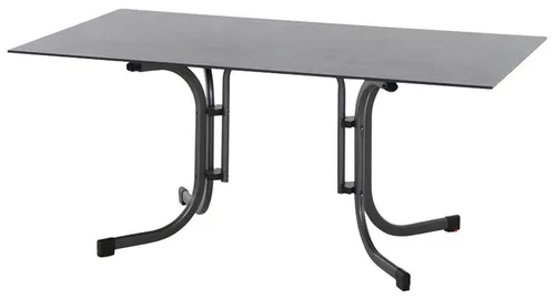 SIENA GARDEN Sola Klapptisch 160x90 cm - Gartentisch mit anthrazit Stahlgestell und HPL Tischplatte in dark stone, klappbar und gastrogeeignet, ideal für Gartenpartys und platzsparend.