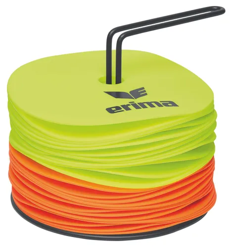 Erima Markierungsscheiben Set neongelb/orange (24 Scheiben) - Trainerbedarf mit flexiblen, rutschfesten Markierungsscheiben für sicheres Training ohne Verletzungsgefahr. Ideal für Sport und Freizeit!