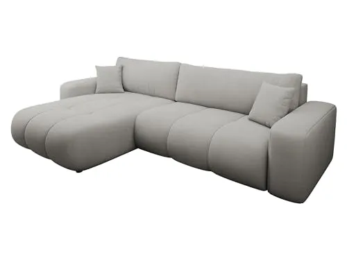 Mirjan24 Ecksofa mit Bettkasten Furyn Maxi, Eckcouch Couch mit Schlaffunktion, Wohnlandschaft, Bettfunktion, Design L-Form Sofa, Seite Universal, Stoff Plüsch (Velo 633)