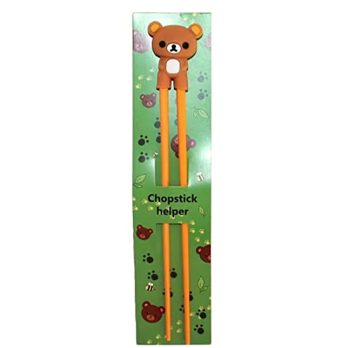 AAF Nommel ® Essstäbchen Chopsticks + 1 Clip Essstäbchenhelfer aus Gummi, Motiv Bär, Nr. 065