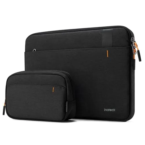 Inateck 360° Laptop-Hülle für 13 Zoll MacBook - Schützende Laptasche aus robustem EUDE FOAM für 13 Zoll MacBook Air/Pro. Bietet überlegenen Stoßschutz und spritzwassergeschützte Materialien. Inklusive praktischer Zubehörtasche für Zubehör.