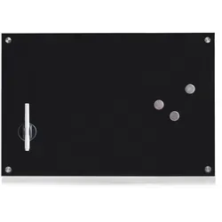 Zeller Glas-Magnettafel 60,0 x 40,0 cm schwarz - Stylische Magnettafel in elegantem Schwarz, ideal für Notizen und kreative Ideen – perfekt für Büro und Zuhause!