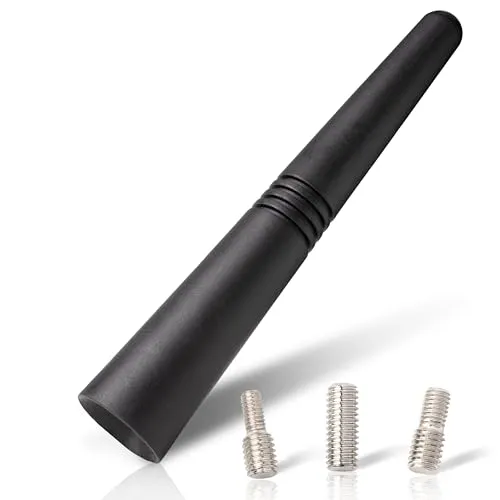 Villkin Autoantenne für optimalen AM/FM-Empfang - Universelle Kurzstabantenne mit Sportdesign und 3 Adaptern für einfache Montage. Mit 10 cm Länge vereint sie Stil und starke Tonqualität für jedes Fahrzeug. Ideal für ein sportliches Upgrade!