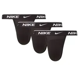 Nike 3P Everyday Cotton Stretch Jockstrap - Schwarz, Baumwolle, X-Large, bequeme Dri-FIT Technologie für ganztägigen Komfort