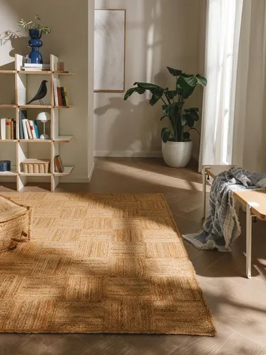 benuta Pure Jute Teppich Jutta - 60x100 cm, Handgewebt im Boho Design - Teppiche Gegend: Handgewebter Jutta Teppich aus 100% Jute, ideal für Fußbodenheizung und verleiht jedem Raum ein warmes, gemütliches Ambiente.