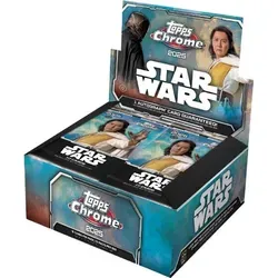 Topps Chrome Star Wars Hobby Box 2025 - Sammelkarten - Erlebe galaktischen Glanz mit der 2025 Topps Star Wars Chrome Hobby Box! Enthält 10 Packungen mit neuen Medaillon-Karten und Autogrammen für Sammler und Fans.