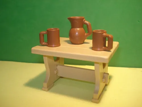 PLAYMOBIL DIE 6 CM GROSSE MIT KRUG UND TASSEN, NEUWERTIGER ZUSTAND