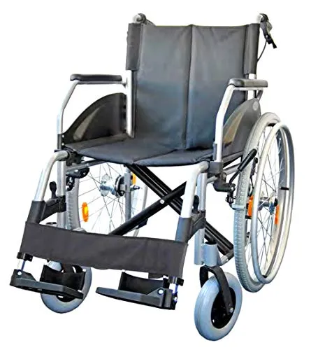 FabaCare Rollstuhl Lexis mit Trommelbremse, faltbar und transportabel, bis 130 kg - STABIL: Der pulverbeschichtete Rahmen und die doppelte Kreuzstrebe sorgen für hohe Stabilität. FALTBAR: Praktisch für den Transport und individuell anpassbar, ideal für die täglichen Bedürfnisse.