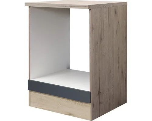 Flex Well Herdumbauschrank Tiago 60 x 60 x 85 cm - Küchenschrank in basaltgrau matt, ideal für die perfekte Integration von Herd und Backofen in Ihre Küche.