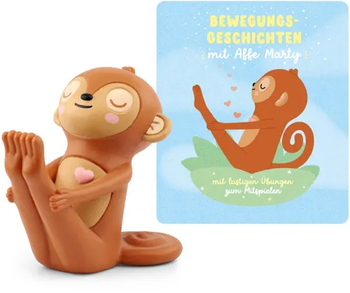 tonies Hörspielfigur Affe Marty – Bewegungsgeschichten - Erlebe spannende Abenteuer mit Affe Marty! Diese Figur fördert spielerisch Bewegung und Entspannung für Kinder. Ideal für fantasievolles Spielen und Lernen.