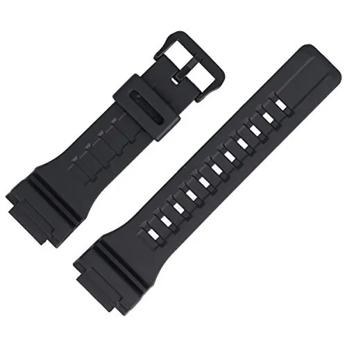 Casio Uhrenarmband 28mm Kunststoff Schwarz - W-735H