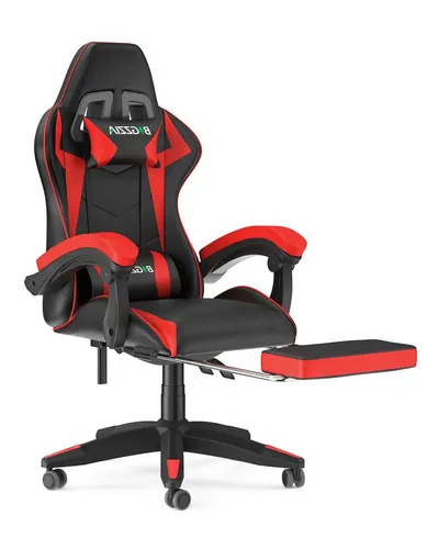 BIGZZIA Bürostuhl Gaming Stuhl mit Fußstütze - Gamer Stühle Ergonomisch mit Lendenkissen, Kopfstütze Gaming Chair Höhenverstellbar Computerstuhl