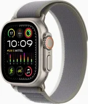 Apple Watch Ultra 2 4G 49 mm mit Trail Armband in Grün Grau S M – Robuste Titan-Smartwatch für Outdoor-Aktivitäten, GPS und 2 Tage Akkulaufzeit - 