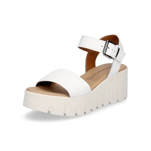 Tamaris Damen Sandalette in Weiß - Elegante Freizeit-Sandale - Wanderschuhe mit offenem Schuhdesign, aus hochwertigem Lederimitat, ideal für sommerliche Outfits und einen femininen Look.