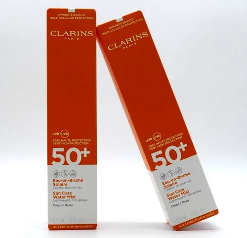 Clarins Sonnenschutzspray Sun Care 150 ml - Sonnenpflege mit hohem UV-Schutz, ideal für empfindliche Haut und wasserfest für langanhaltenden Schutz.