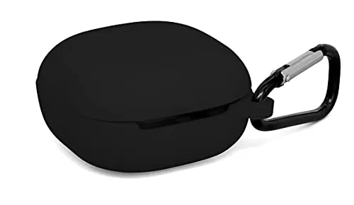 MyGadget Silikon Hülle für Samsung Galaxy Buds Live 2020 | Pro 2021-360° Ladecase Etui & Schlüsselring - Soft TPU Kratzfeste Silikonhülle - Case in Schwarz