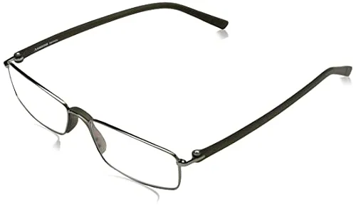 Rodenstock Unisex Lesebrille Proread R2640 Lesehilfe bei Weitsichtigkeit Brille mit leichtem Edelstahlgestell 1 5 2, Grau/Grün, +2,0 EU