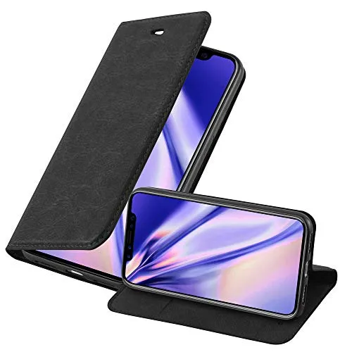Cadorabo Hülle kompatibel mit Apple iPhone XR aus Premium Kunst Leder Flip Klappbare Stoßfeste Magnetische [Standfunktion] [Kartenfächern] Cover Hülle für iPhone XR Tasche in Schwarz
