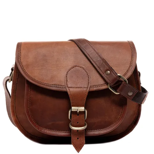 SID & VAIN Umhängetasche echt Leder Umhängetasche groß braun, Crossbody Bag Echtleder für Damen, Umhängetasche hellbraun