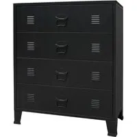 vidaXL Schubladenschrank Metall im Industrie-Stil 78 x 40 x 93 cm - Kommode im angesagten Industrie-Stil mit 4 großen Schubladen für optimalen Stauraum und einfachem Zusammenbau. Langlebiges Metall, ideal für ein modernes Zuhause.