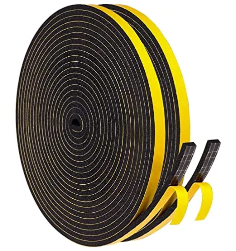 Dichtungsband Türdichtung Selbstklebend 6mm(B) x3mm(D)/20m(L) für Türen Fenster Schaumstoff klebeband Gummidichtung Gegen Kalte Zugluft/Anti-Kollision/Schalldichter/Wasserdichter/Staubdicht, Schwarz