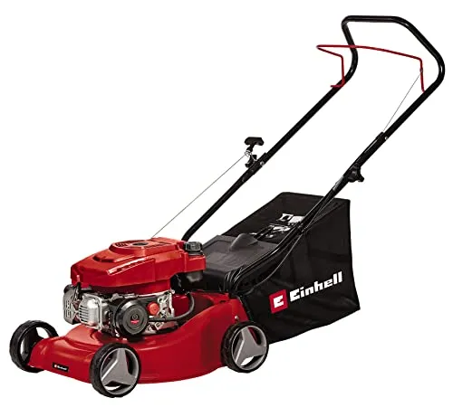 Einhell Benzin-Rasenmäher GC-PM 40 2 - 2 kW 4-Takt-Motor, effizient für bis zu 800 m² Rasenfläche, klappbarer Führungsholm und Füllstandsanzeige