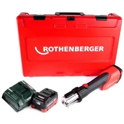 Rothenberger ROMAX 4000 CAS Akku Pressmaschine 18 V - Sonstiges Elektrowerkzeug, leistungsstark mit 34 kN, inklusive 1x Akku 5,5 Ah und Ladegerät im praktischen Koffer für mobile Anwendungen.