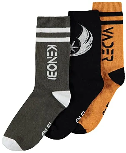 Obi Wan Kenobi Crew-Socken für Herren (3er-Pack), 43/46