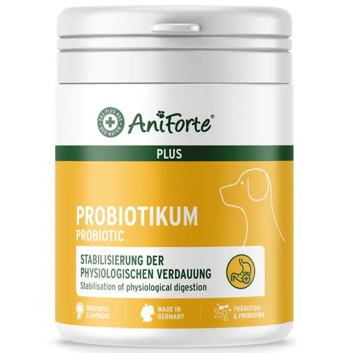 AniForte Probiotikum für Hunde - Probiotika für bessere Verdauung - Vitamine & Zusätze, unterstützt die Verdauung und lindert Magenprobleme, geeignet für alle Hundegrößen und Altersgruppen, hergestellt in Deutschland.