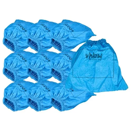 vhbw 10x Textilfilter kompatibel mit Lidl Parkside PNTS 1400 F2 - IAN 287974 Staubsauger, Nass-/Trockensauger - Stoffbeutel, Abwaschbar Blau
