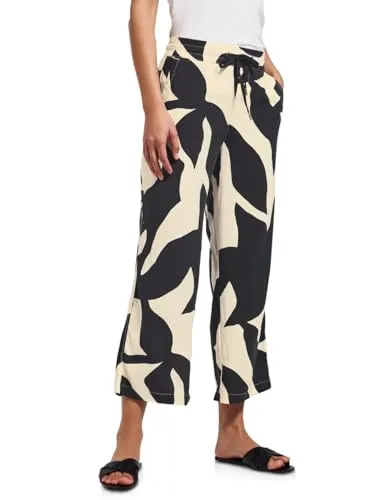Street One Damen A379189 Hose - Whale Tail Grey, Größe 34 - Damen-Hosen in Loose Fit mit High Waist und Wide Legs, seitlichen Taschen und elastischem Bund für optimalen Komfort in leichter Viskose-Qualität.