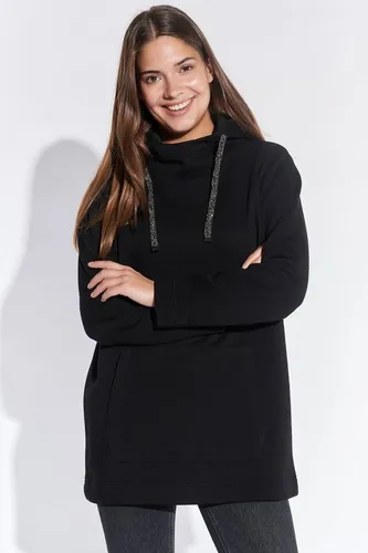 Vestino Damen Oversized Boxy Hoodie mit Strass-Band - Stylischer Kapuzenpullover für Damen, oversized Design mit glänzendem Strass-Besatz und super weichem Sweat-Stoff für optimalen Tragekomfort.