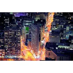 Papermoon Fototapete Flat Iron Building, glatt bunt 4 m x 2,6 m