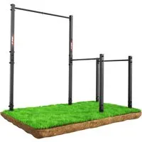 K-Sport Outdoor Klimmzugstange mit DiP-Station - Kraftstation für Outdoor-Training, höhenverstellbar und aus robustem Stahl, ideal für Bodybuilding und Fitness mit max. Benutzergewicht von 150 kg.