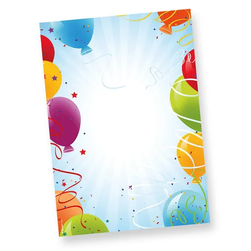 Briefpapier für Einladung Geburtstag 50 Stück DIN A4 Motivpapier Kinder