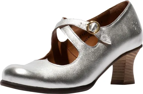 FLY London Pumps aus Leder im Metallic-Look - Elegante Pumps aus hochwertigem Leder mit modernem Design und überkreuzenden Riemen. Ideal für jeden Anlass dank der gepolsterten Decksohle für höchsten Komfort.