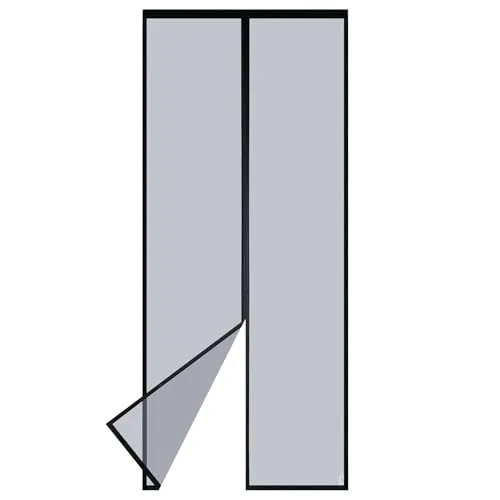 Apalus VP Fliegengitter Tür, Magnet Insektenschutz Balkontür 100x240 cm, 2 x Langlebiger als der Apalus Klassiker, Katzenkrallen Sicher, Stärkere Magneten, 3.8 cm Breites Klettband, Nicht Kürzbar