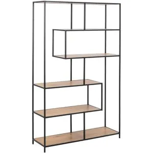 Bücherregal Seaford 6 Ablagen - Industrial Regal in Wildeiche Look mit Metall - Regale & Aufbewahrung, stylisches Industrial Design mit 6 Ablagen, ideal für moderne Wohnräume. Stabil und vielseitig einsetzbar.