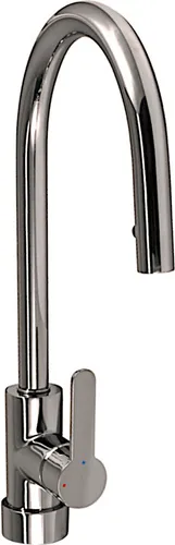 AquaCucina Fensterarmatur SF1 in Chrom mit ausziehbarem Bogenauslauf / Küchenarmatur / Einhebelmischer